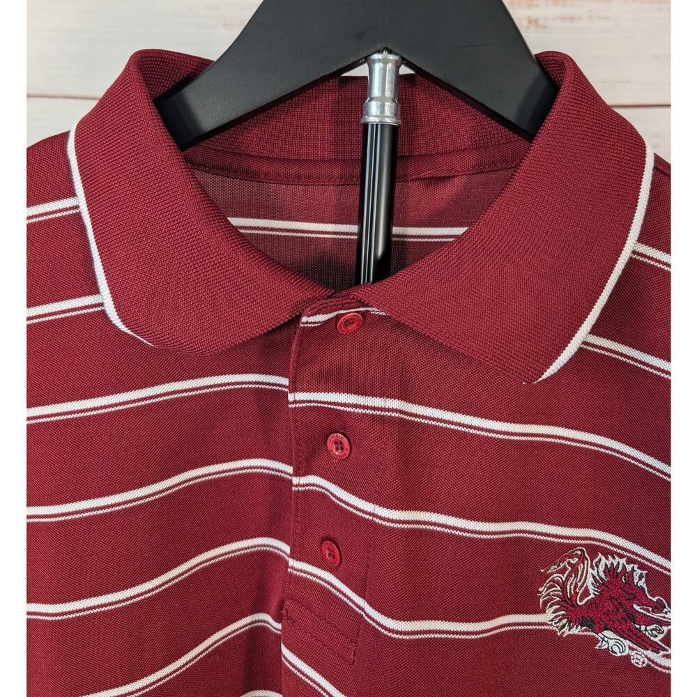 Gameday Crimson White Striped Golf Polo Shirt South Carolina Gamecocks XL - Picture 4 of 10